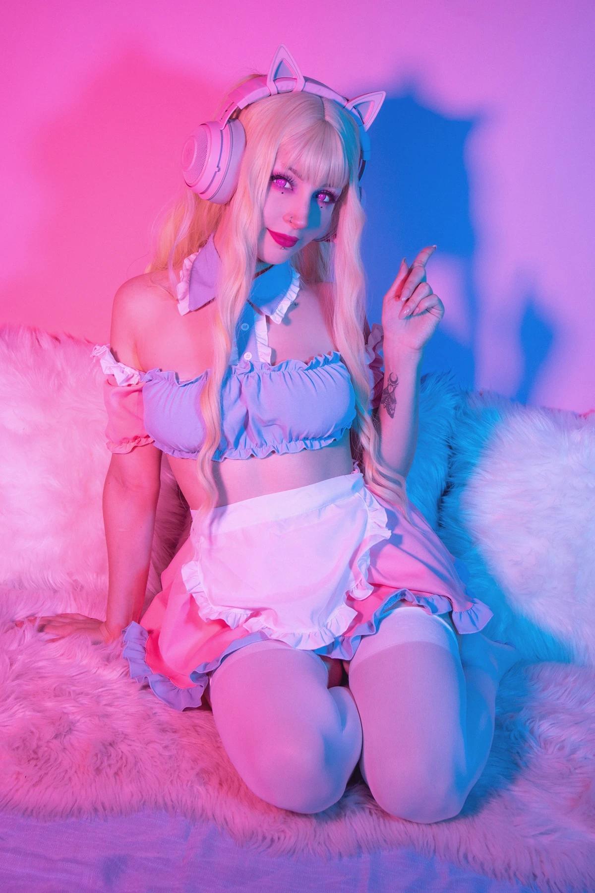Cosplay Shiro Kitsune – 粉红女仆 Pink Maid(4)