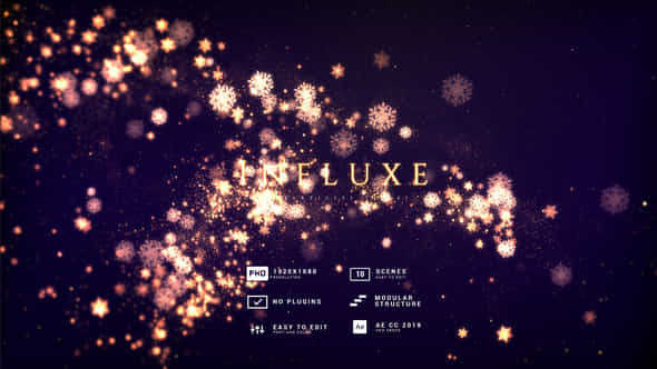 Golden Snowflakes Flow Titles - VideoHive 55831494