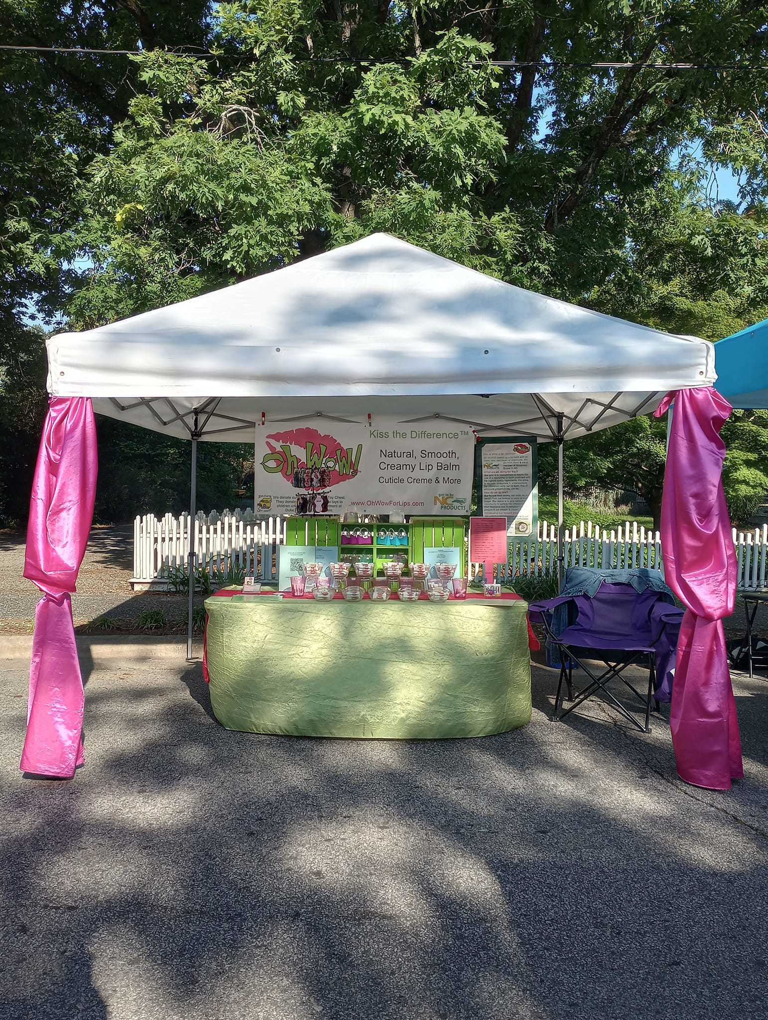 Oh WoW!® lip balm booth at the Apex PeakFest in Apex, North Carolina on May 6, 2023