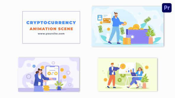 Cryptocurrency Exchange Process Flat Character Design Animation - VideoHive 48801238