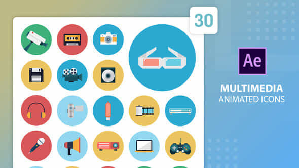 Multimedia Animated Icons - VideoHive 39471738