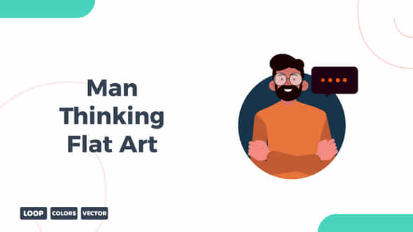 Man Thinking Flat Art - VideoHive 49604298