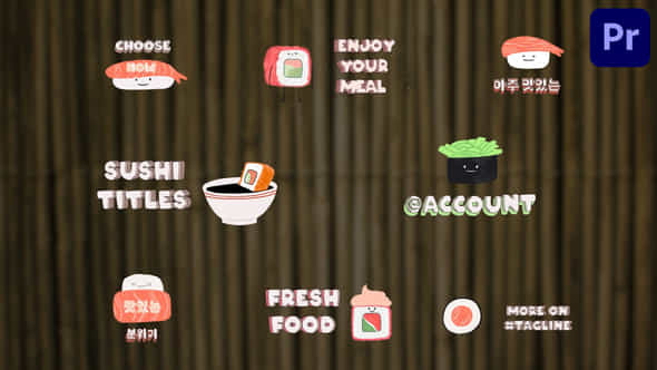 Sushi Titles For Premiere Pro - VideoHive 53365384