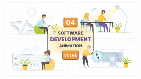 Software Development Illustration Scene - VideoHive 52634193