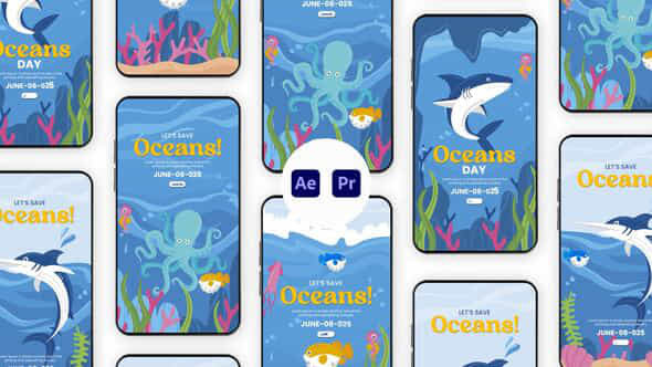 World Oceans Day Instagram Story - VideoHive 57892568