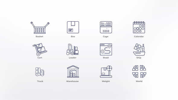 Shipping- Outline Icons - VideoHive 46804247