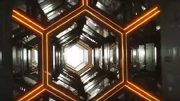 Orange Infinite Hexagon Background | - VideoHive 18485810