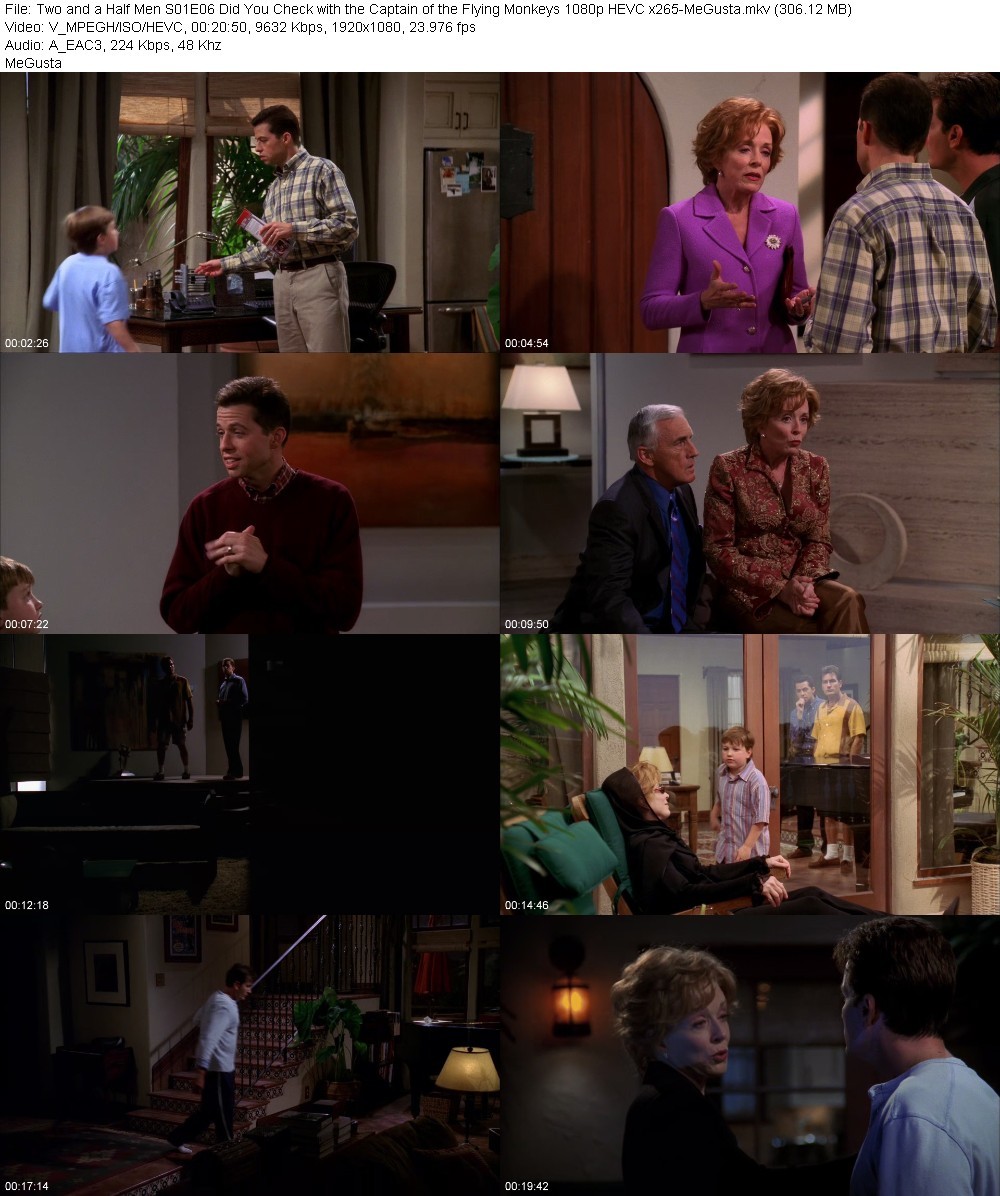 Two and a Half Men S01E06 Did You Check with the Captain of the Flying Monkeys 1080p HEVC x265-Me...