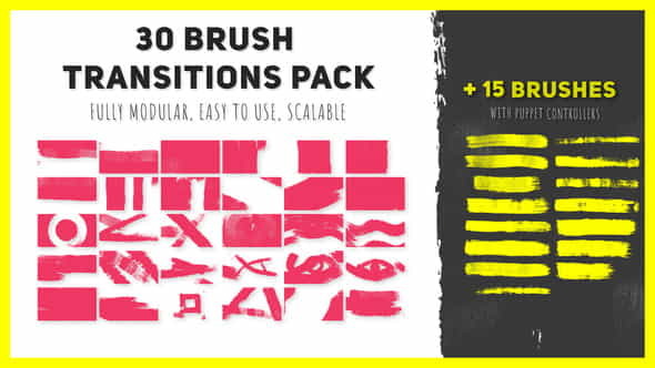 30 Brush Transitions Pack - VideoHive 21940411