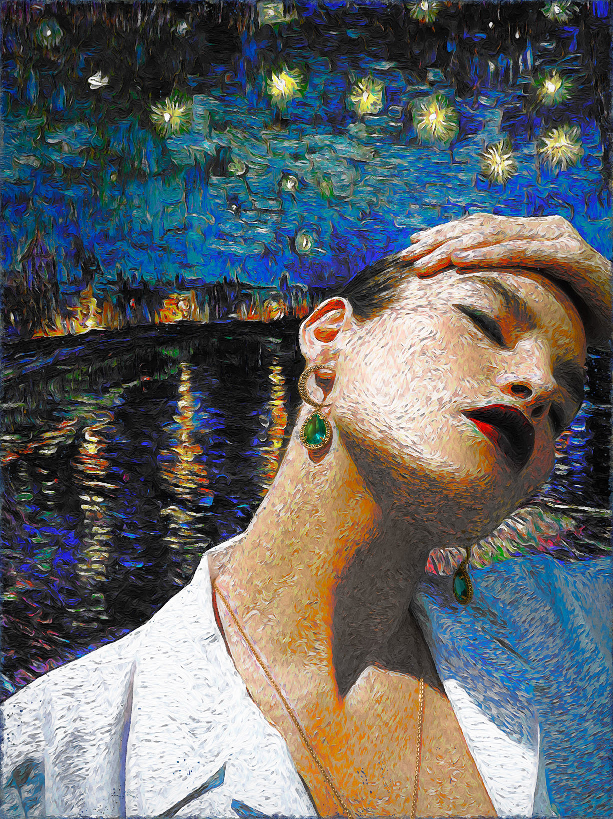 Nohemi Hermosillo by Jvdas Berra / Regina Castillo Jewels 2020 - Van Gogh Реклама ювелирных изделий в стиле Ван Гога / фото 01