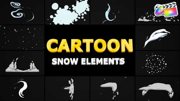 Cartoon Snow Elements | FCPX - VideoHive 35276456