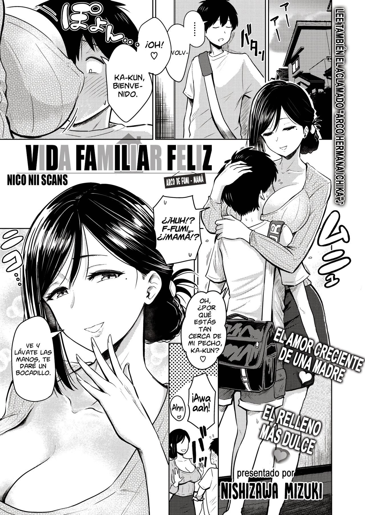 [Nishizawa Mizuki] Akarui Kazoku Seikatsu - Vida Familiar Feliz (WEEKLY Kairakuten) [Español] [NicoNiiScans]