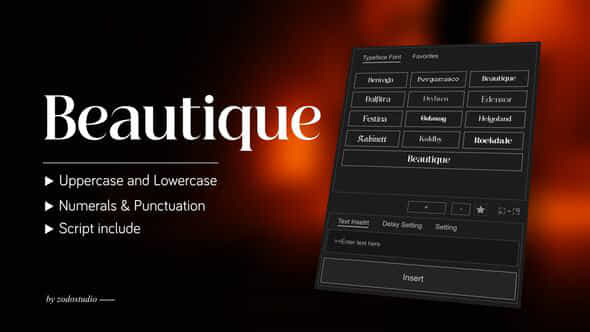 Animated Typeface Beautique Display - VideoHive 58903199