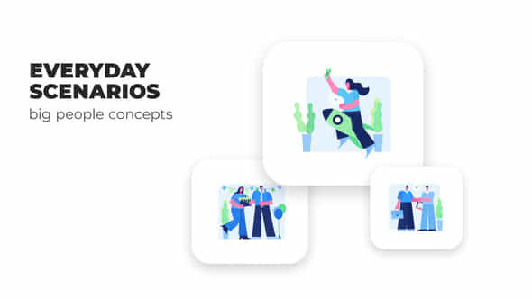 Everyday Scenarios Big People Concepts - VideoHive 54160784