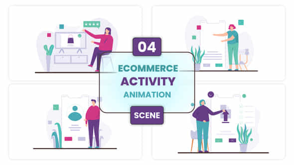 Ecommerce Activity Illustration Animation Scene - VideoHive 52693741