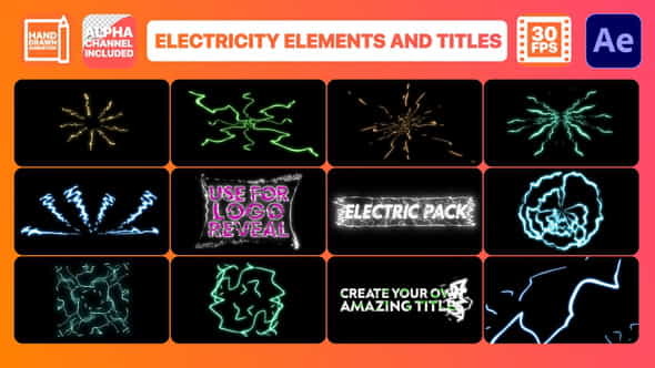 Electricity Elements And Titles | - VideoHive 29363381