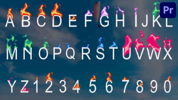 Fire Alphabet Font Premiere Pro Mogrt - VideoHive 51327971