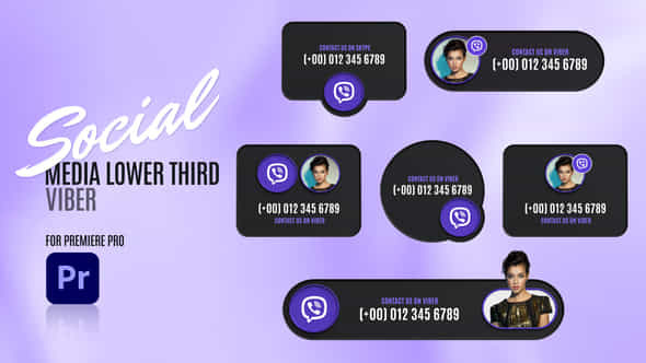 Social Media Lower Thirds Viber Premiere Pro - VideoHive 48886583