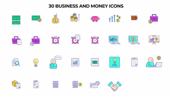 Business And Money Icons - VideoHive 57726298