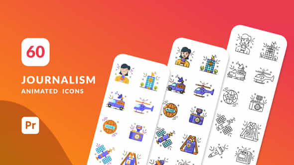 Journalism Animated Icons - VideoHive 48497420