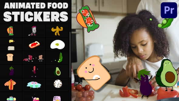 Animated Food Stickers | Premiere - VideoHive 34323957