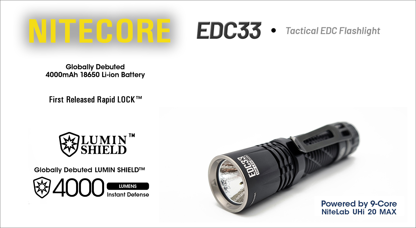 Review Nitecore EDC33 - 4000 lumens, Rapid LOCK - 18650 Flashlights 