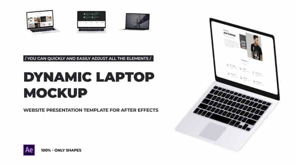 Dynamic Laptop Mockup - Website - VideoHive 35061444