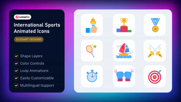 International Sports Animated Icons - VideoHive 52355333