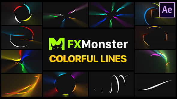 Colorful Flying Lines | After - VideoHive 29216984