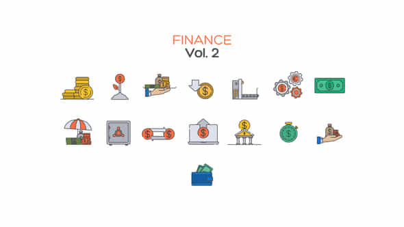Finance Line Icons - VideoHive 40436340