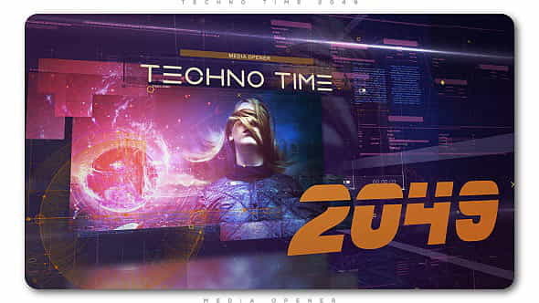 Techno Time 2049 Media Opener - VideoHive 21176700