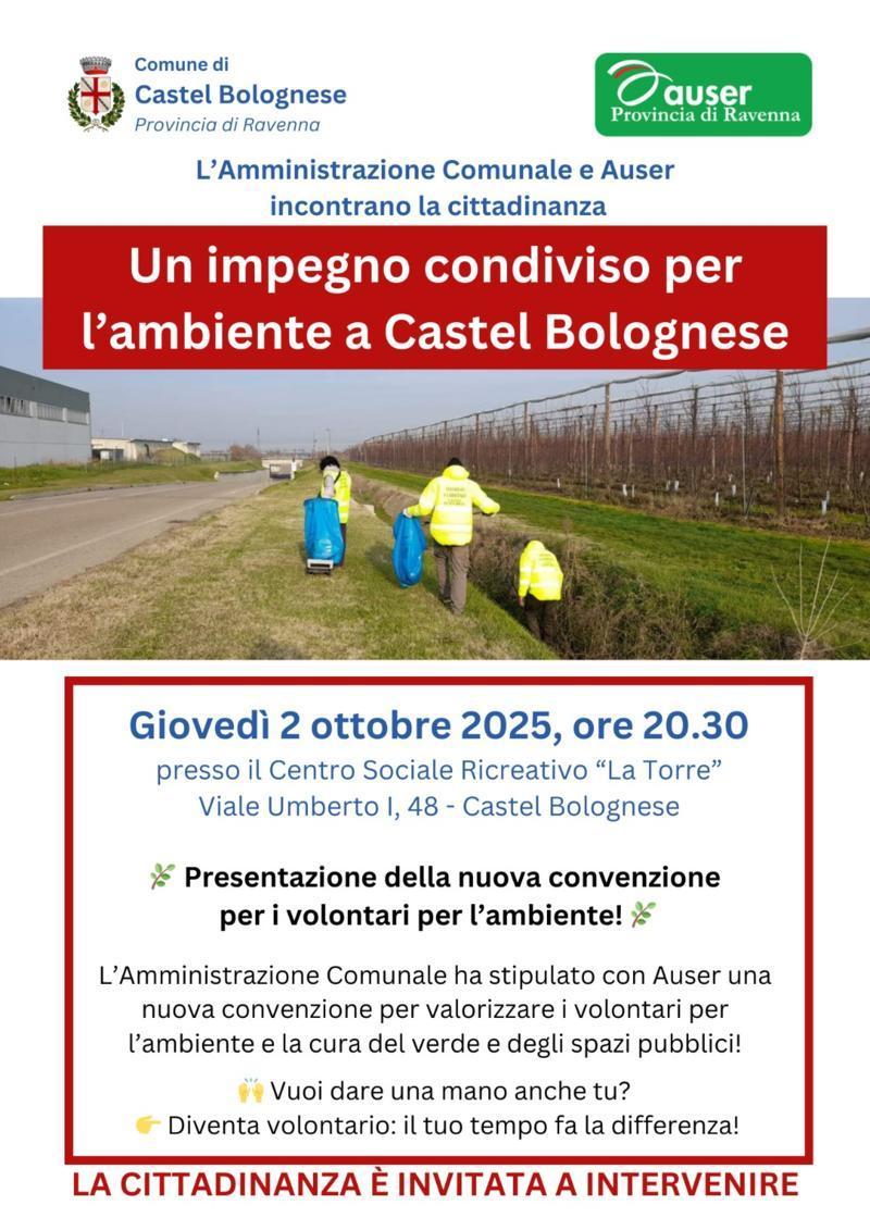 Ambiente e comunità al centro: il 2 ottobre 2025 la presentazione della convenzione con Auser