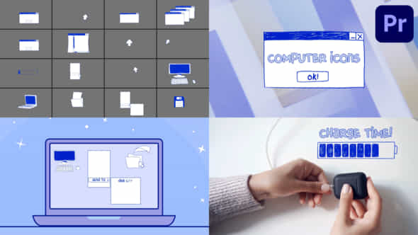 Computer Interface Icons Hand Drawn For Premiere Pro - VideoHive 50958536