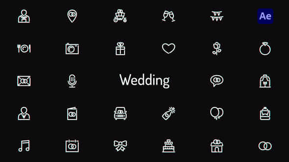 Wedding Icons - VideoHive 37716693