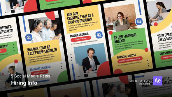 Social Media Reels Hiring Info After Effects Template - VideoHive 48810955