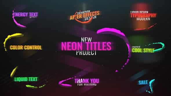 Neon Liquid Titles - VideoHive 35220471
