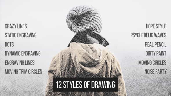 12 Styles Of Drawing - VideoHive 17192708