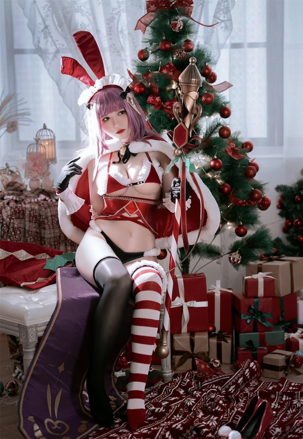 Cosplay 半半子 Christmas Bunny Aike(28)