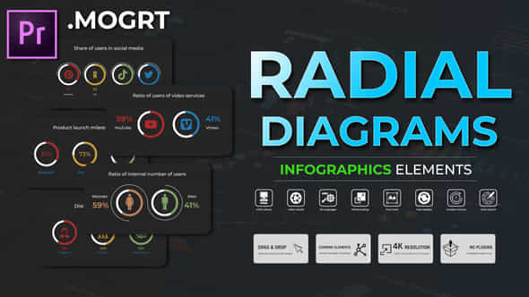 Infographic Radial Diagrams Mogrt - VideoHive 51480965