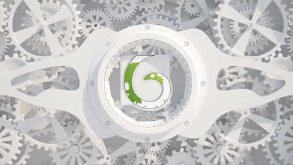 White Gears Logo - VideoHive 20118789