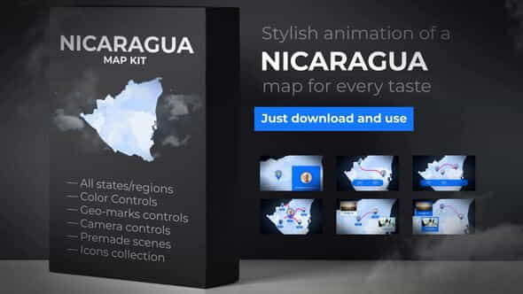 Nicaragua Animated Map - Republic - VideoHive 24303566