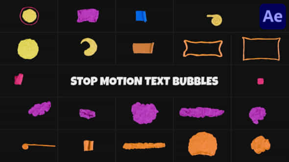 Stop Motion Text Bubbles After Effects - VideoHive 56699764