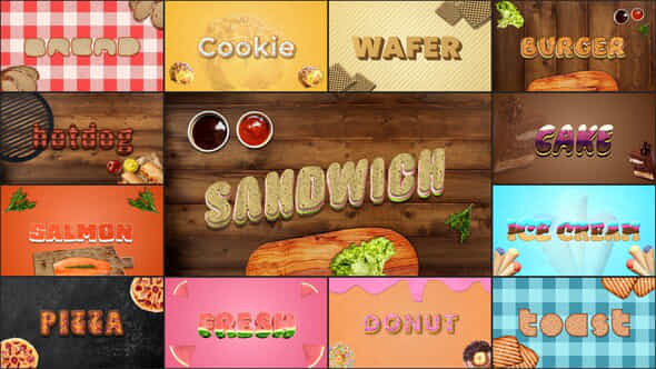 Food Text Effects - VideoHive 52620448