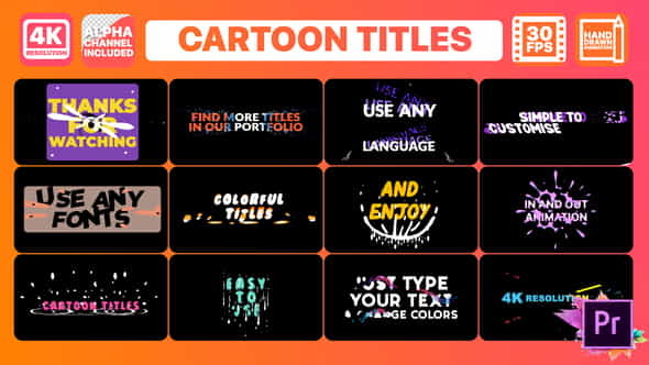Cartoon Titles | Premiere Pro - VideoHive 26435556