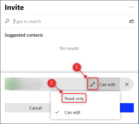 Click the Pen icon to change the permissions to "Read-Only." 