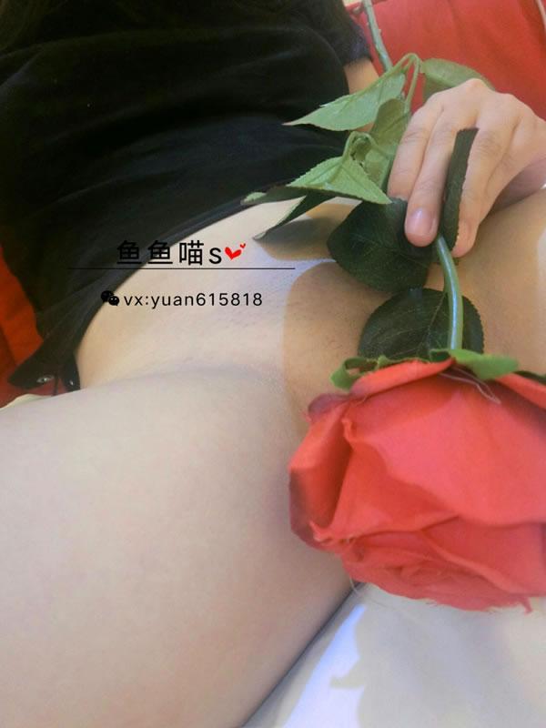 微博鱼鱼喵s价值100元玫瑰花露出套图(10)