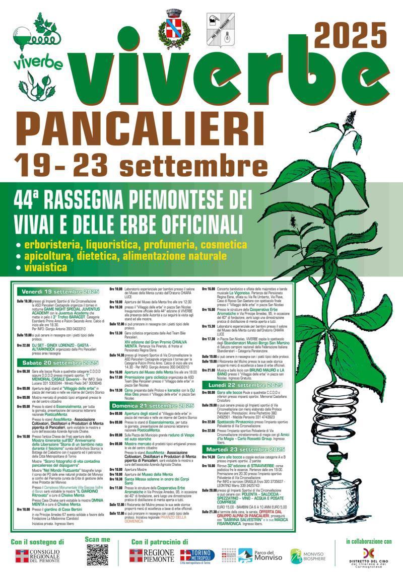 Pancalieri (To): “VIVERBE” la rassegna piemontese di piante officinali e colture vivaistiche, dal 20 al 23 settembre 2025
