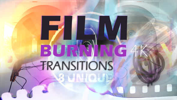 Film Burning Transitions 4K - VideoHive 49230703