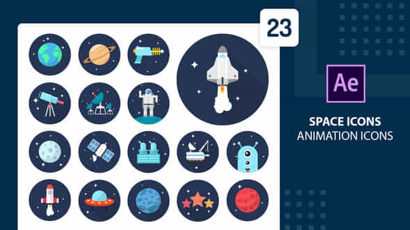 Space Animated Icons After Effects - VideoHive 39385956