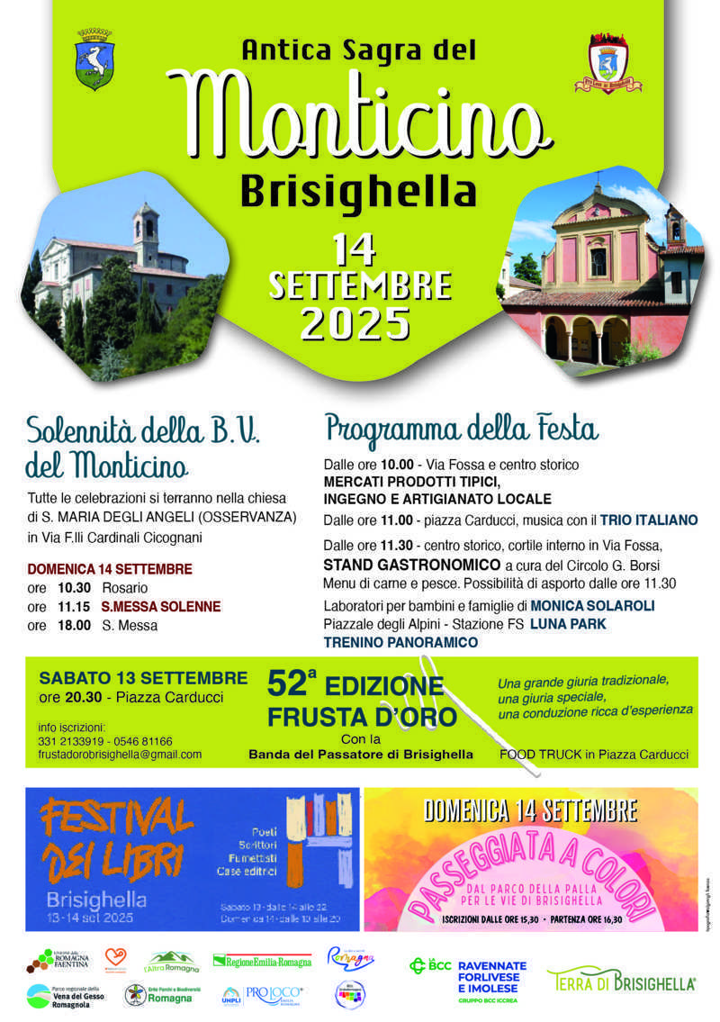 Sabato 13 e Domenica 14 settembre Antica Sagra del Monticino di Brisighella (Ra)
